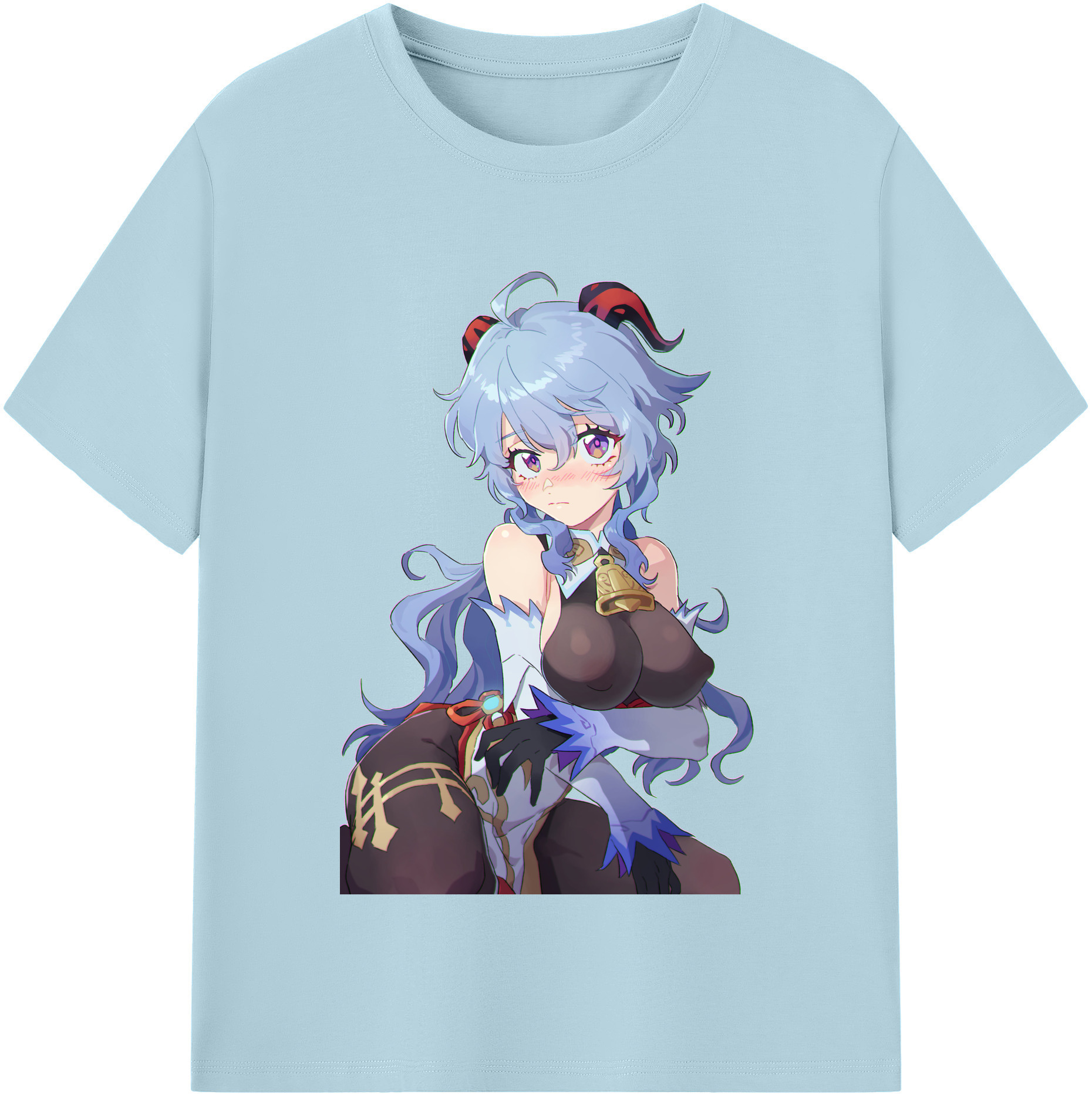 げんし神 甘雨 かんう genshin Ganyu 綿100％半袖Tシャツ（フロントプリント）